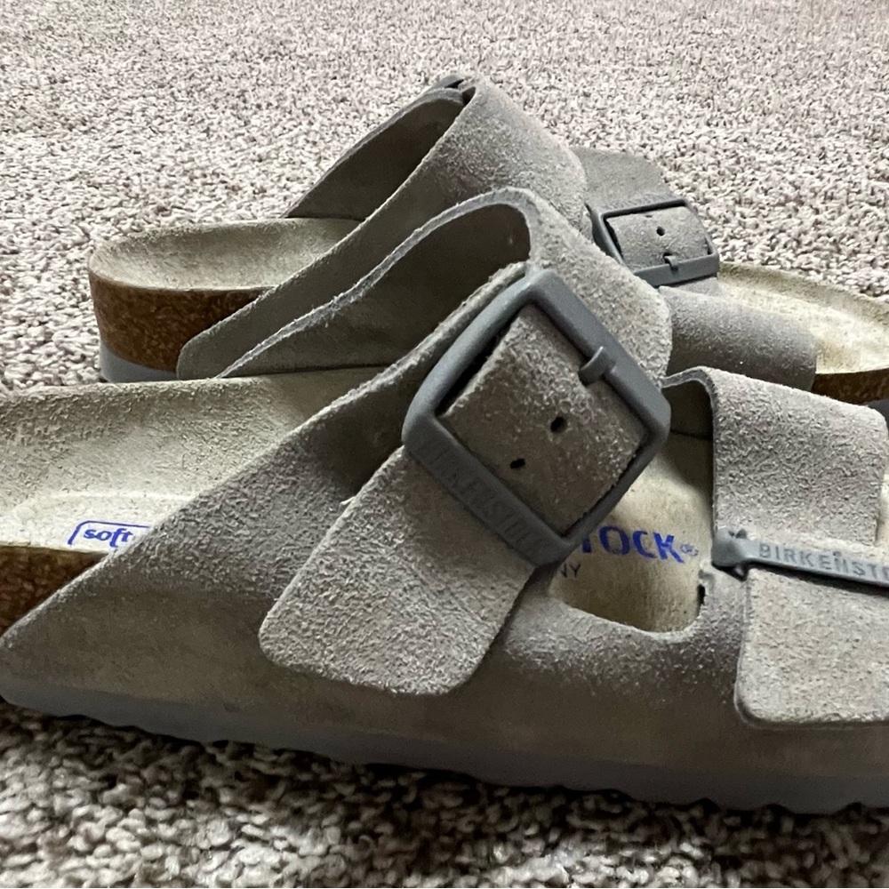 Birkenstock Arizona Sandals Stone Gray Suede